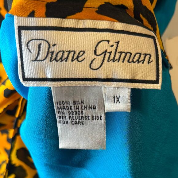 VTG Deadstock Diane Gilman 100% Silk Reversible Leopard Tank NWT Women’s 1X Glam - Picture 3 of 6